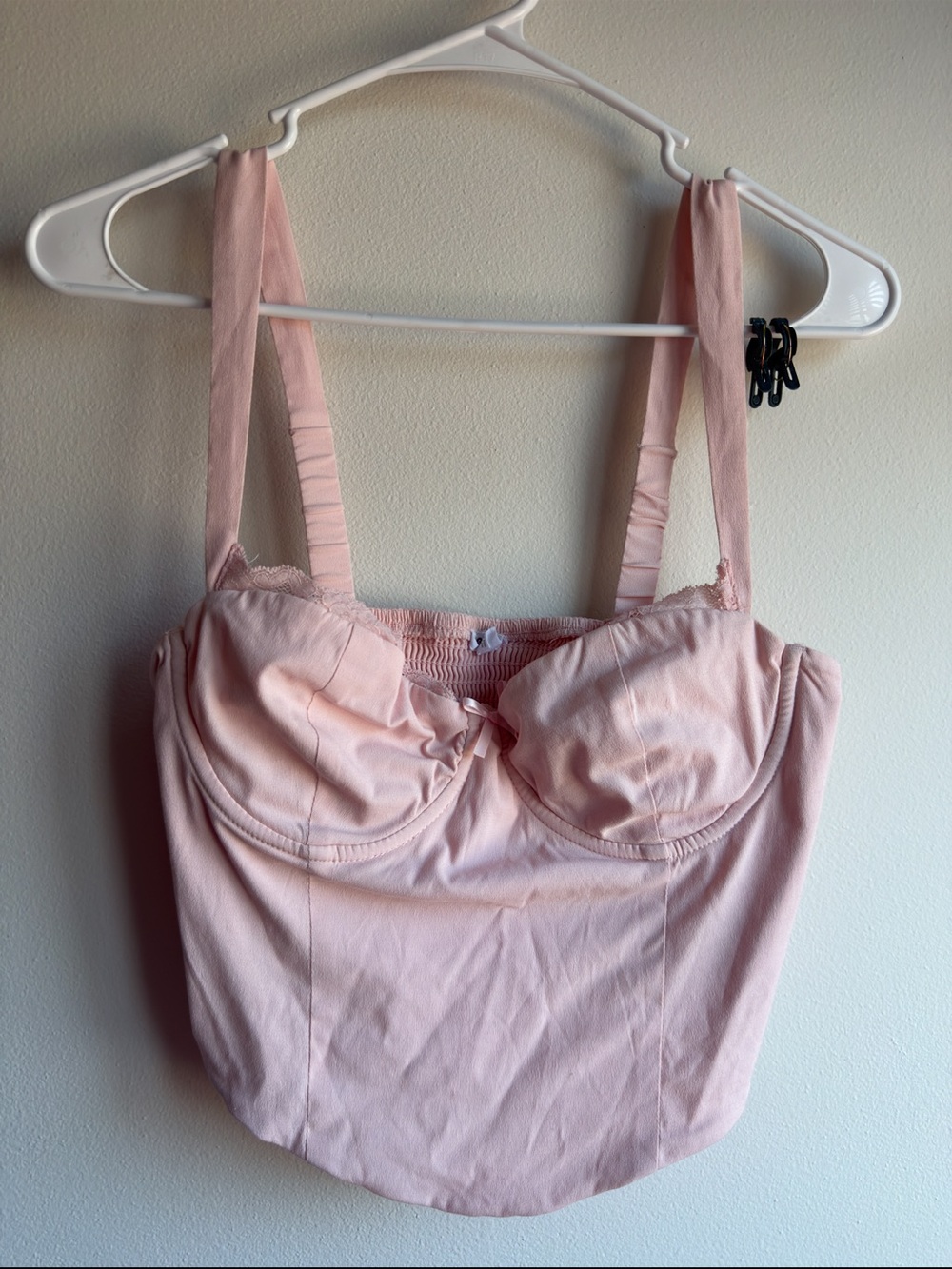 Garage Pink Bustier Corset Crop Top Medium Bow Y2K Coquette